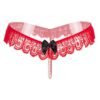 Women Sexy Red Crotchless Pearl Erotic Panty - EPN-04556