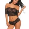 Free Size Black Off Shoulder Lingerie Set - LS-06011