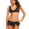 Free Size Black Skirt Lingerie Set - LS-06070