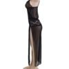 Free Size Black See Through Nightgown - NG-30441