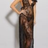 Women Black See-Through Nightgown - NG-31216