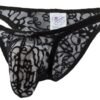 Mens Black lace Mid Waist Free Size Bikini underwear